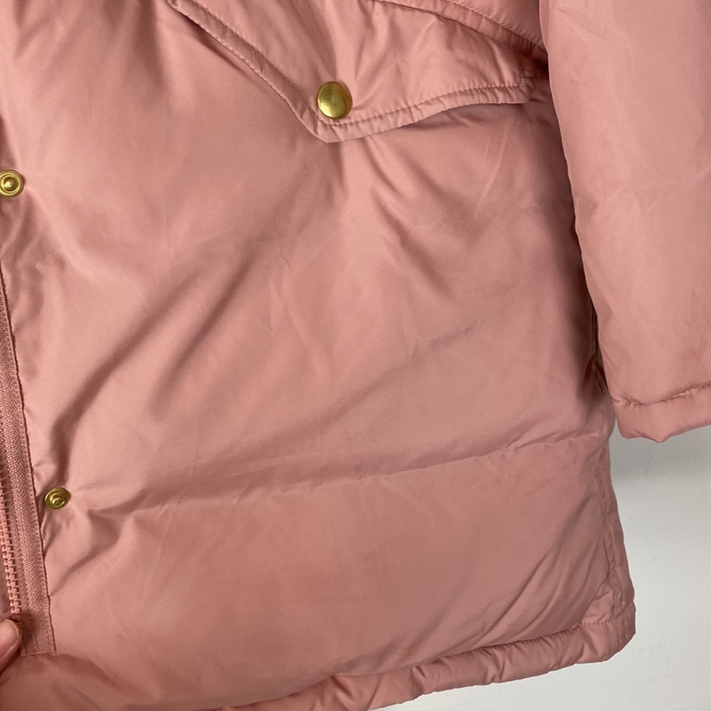 J. Crew Crewcuts Dusty Pink down puffer parka jacket fur hood trim - Picture 10 of 14
